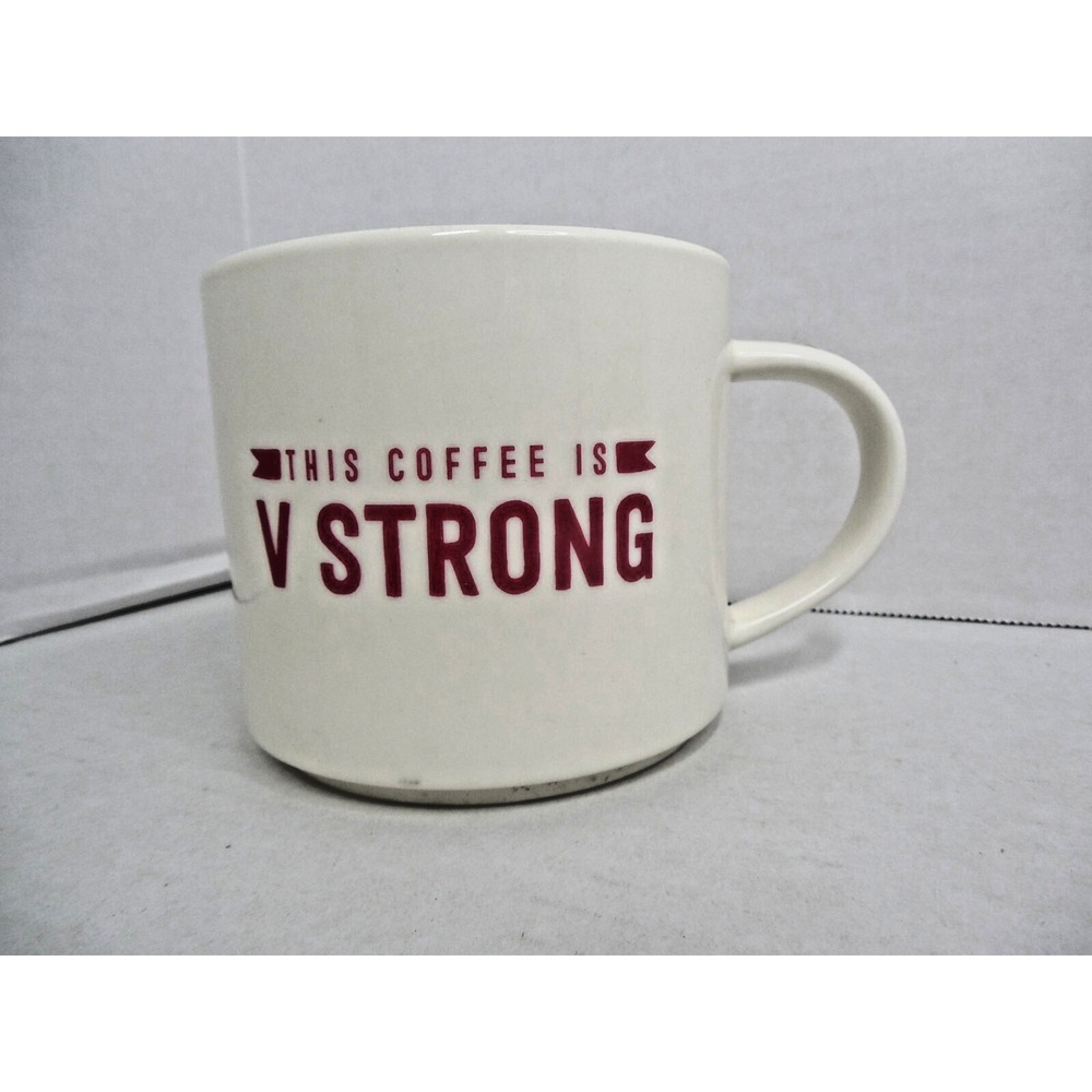 Room Essentials "This Coffee Is V Strong" Porcelain Coffee Mug  16 oz